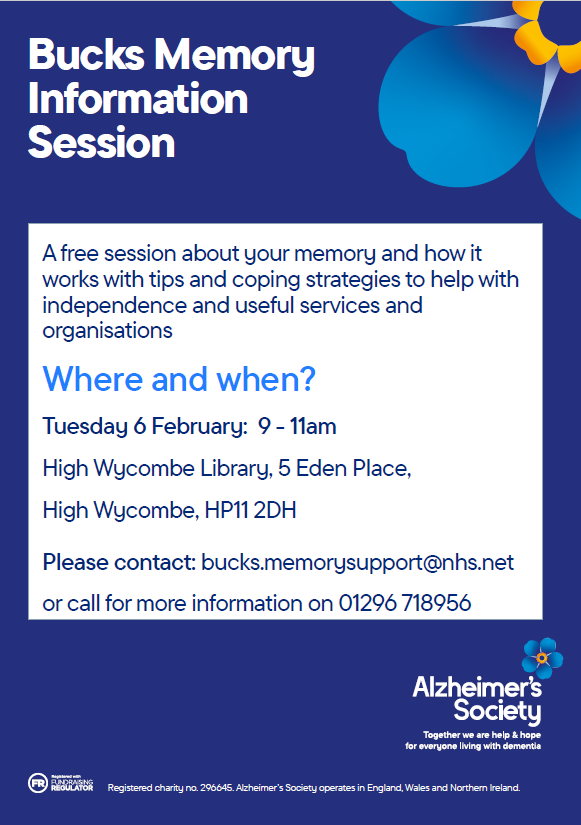 Bucks Memory Information Session - next date